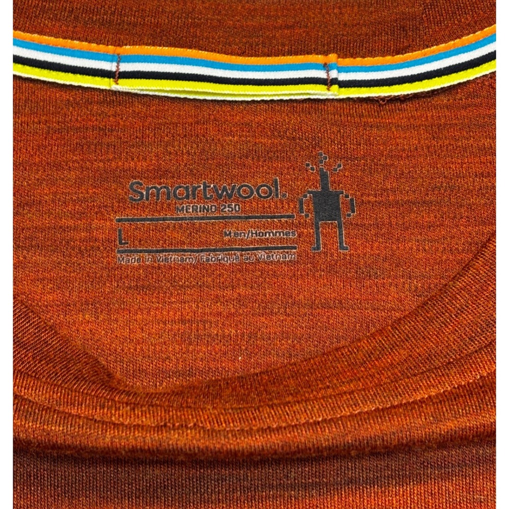Smartwool Merino 250 Mens Large Long Sleeve Base Layer Tops Rust/Brown Lot of 2 - Picture 2 of 10